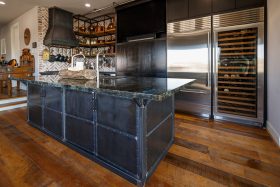 Kitchen Island - blackened steel