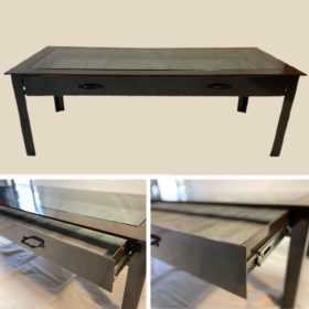 Bronze Display table with sliding drawer