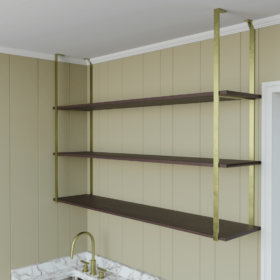 Taff and Brass Wood Shelves