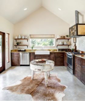 Brass Countertops and Decorative Range Hood